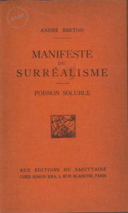 ARCHIVO | Portada del libro de André Breton <em>Poisson soluble</em>, que contiene como prólogo el <em>Manifiesto del surrealismo</em>, publicado el 15 de octubre de 1924